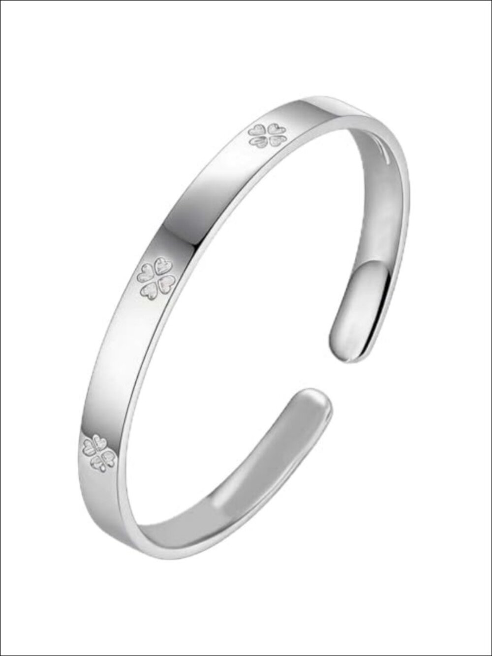 Sterling Silver Stackable Bracelet Adjustable Open Cuff Women Italian